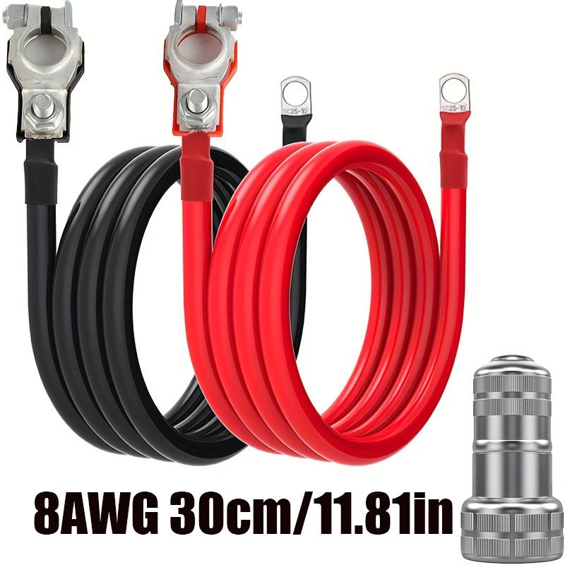 8AWG Automotive Battery Inverter Wire D6 Tin-Plated Copper Terminals 180cm/210cm/270cm Battery-Less Start for Cars Trucks 8AWG30cm