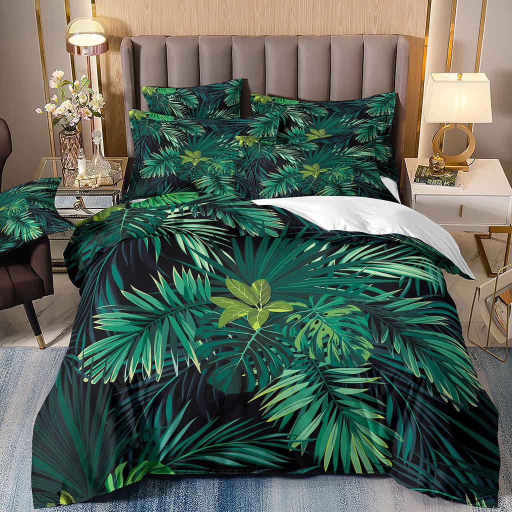 Tropical Rainforest 3D Printed Bedding Three-Piece Plant Flower Quilt Cover