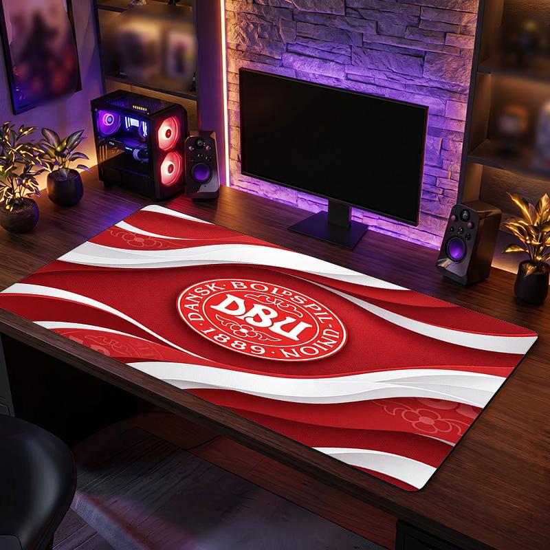 Denmark Football Crest Mouse Pad, Extended Non Slip Rubber Desk Mat for Gaming Office Laptop Fan Gift