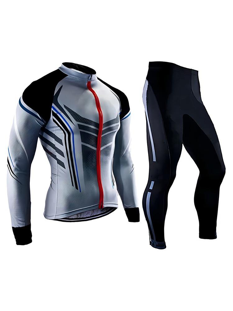 

2025 Spring and Autumn Men s Outdoor Long Sleeve Suit Gel Cushion Quick Drying Trousers Mountain Bike Racing Sports Suit 5XL