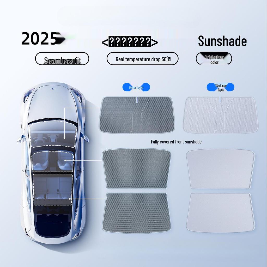 Tesla Model 3/Y Sunroof Blackout Graphene Sunshade Canopy.