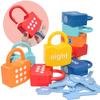 10 Stück Kinder Alphabet Schloss Schlüssel Spielzeug Set Auto Schlösser Montessori Pädagogisch Zahlen Zuordnung Homeschooling Wort Erkenntnis Mathe Spielzeug