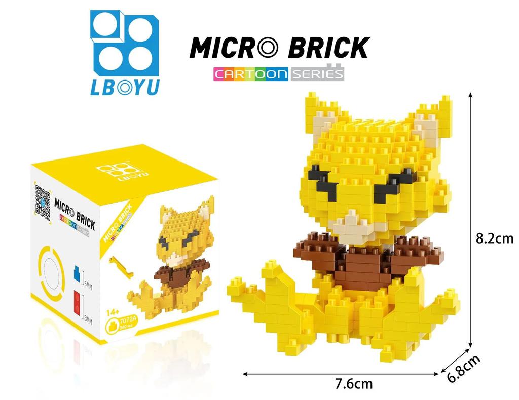 Pokemon Micro Building Blocks Marowak Jigglypuff Gengar Mudkip Piplup Raichu Gyarados Pikachu Mini Brick Figures Toy  For Kids
