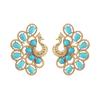 Turquoise Earrings Women's French Retro Niche Earrings Peacock Tassel Hollow Premium Earrings