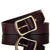 Men's Youth Cowhide Leather Belt with Pin Buckle - Plaid Design, Casual Trending TikTok Style for Boys