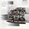 1pc Horror,Halloween,CharactersTheme Digital Printed Flannel Blanket, Super Soft Plush Fleece Bed Cover, Multi-Function Four Seasons Hypoall