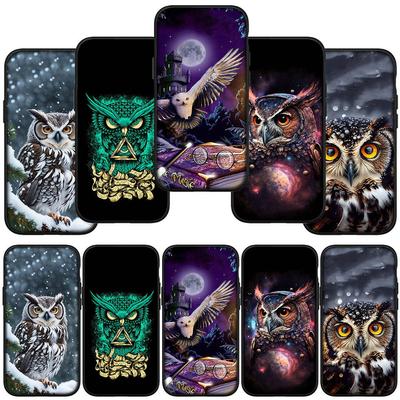 For Samsung Galaxy S24 S23 iPhone 16 15 14 Xiaomi Redmi Note 13 12 11 10 8 Plus 9 Pro 14C A16Max X XR Phone Case Cartoon Bird Owl OPPO Huawei Cover
