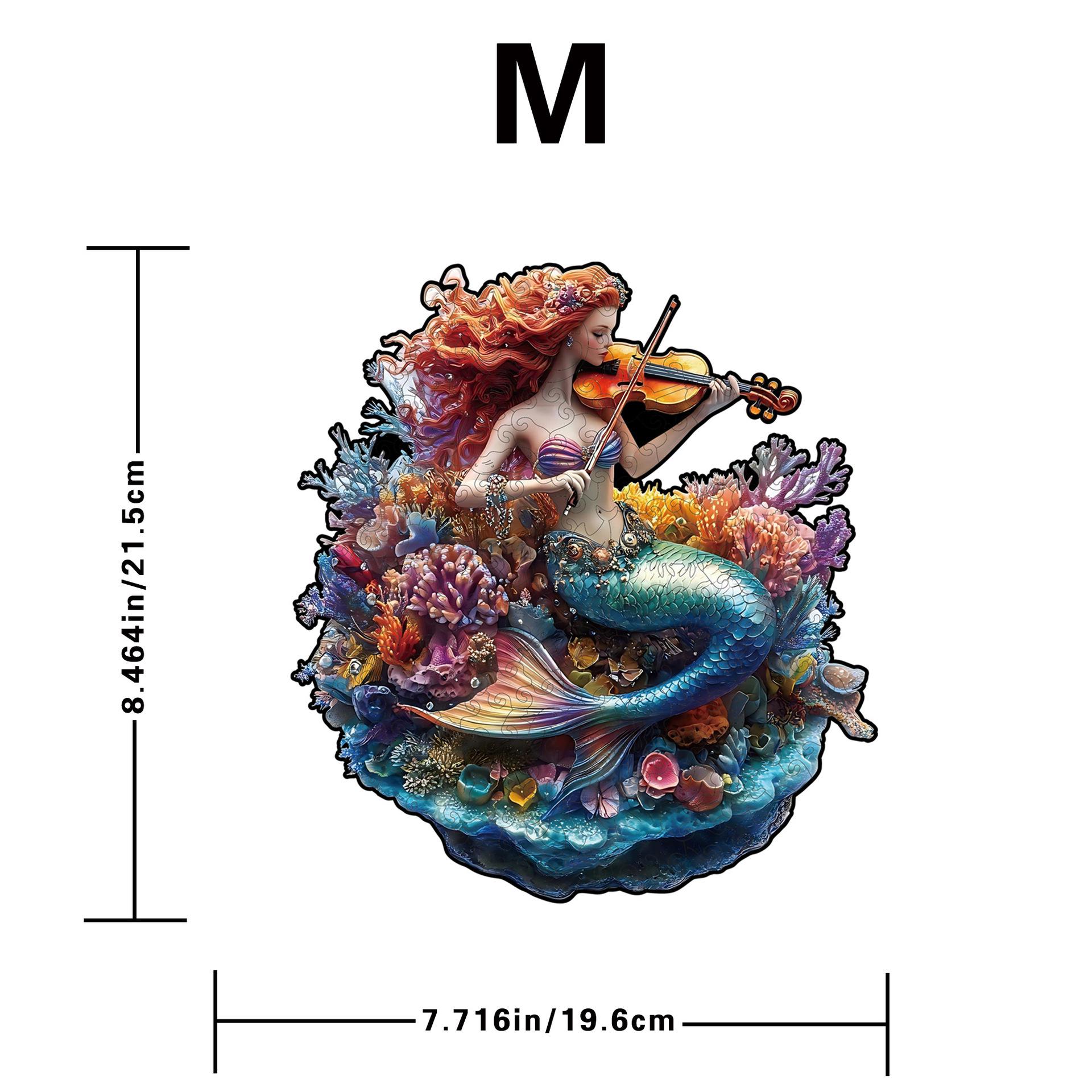 Wacocetoy Mermaid Puzzle: Irregular Wooden Shape Game for Brain-Teasing Fun
