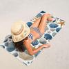 Oversized Blue Seashell Starfish Beach Towel Quick Dry Microfiber Lightweight Travel Pool Towel for Adults Kids