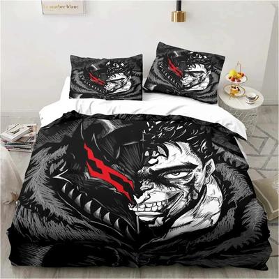 Moda 3D Impresso Anime Berserk King Twin Duplo Criança Conjunto de Cama Microfibra ou Poliéster Capa de Edredom Conjunto Têxteis para o Lar