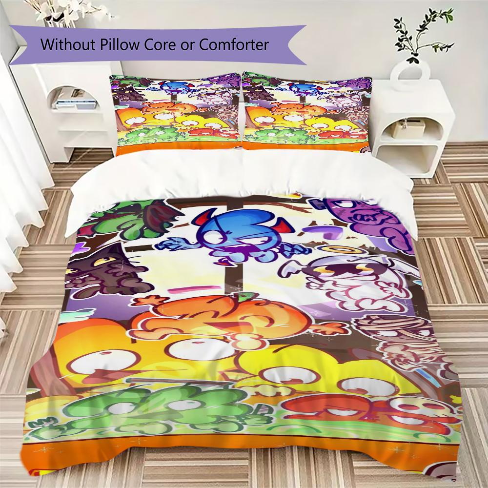 BFDI Pattern Bedding,Quilt Set Quilt Cover Pillowcase Home Birthday Gift(1 * Duvet Cover + 2 * Pillowcase, Without Core)_lx
