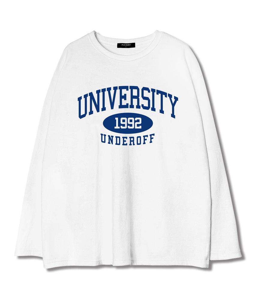 UNDEROFF Layered Crew Neck Long Sleeve University T-Shirt Black