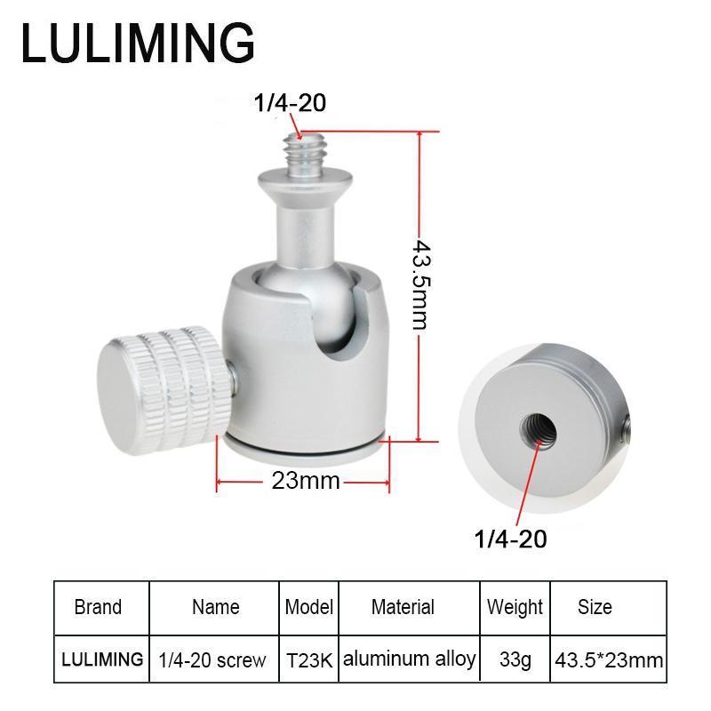 

1/4 3/8 M4 M5 M6 Screw Hole Mini Camera Small Head Spherical Head Tripod Photography Equipment Live Broadcast Accessories T23K 1PC