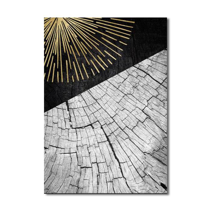 Modern Abstract Golden Black Canvas Painting Wood Texture Nordic Posters and Prints Wall Art Pictures for Living Room Home Decor