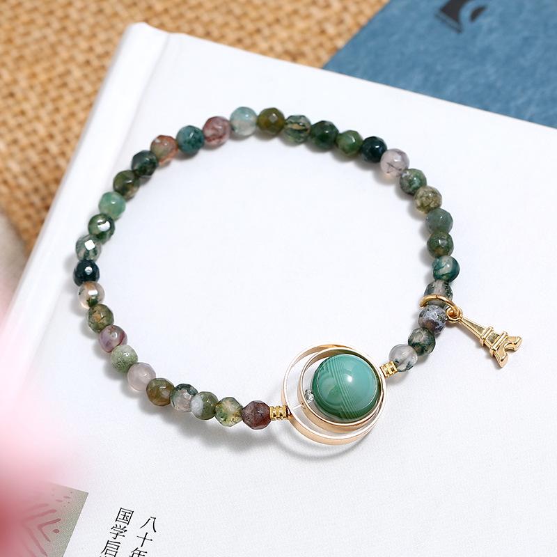Retro sweet bracelet women's small fresh and versatile fashion temperament pink amethyst hand rope jewelry