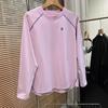 Unisex Autumn/Winter Patchwork Color Block Fleece Long Sleeve T-Shirt