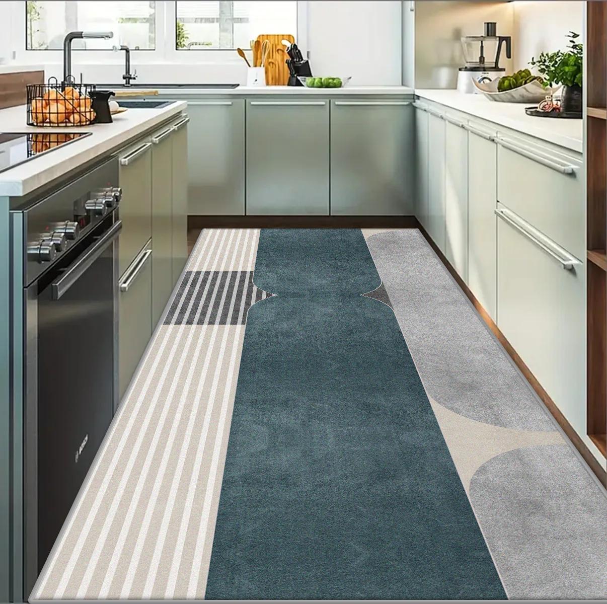 

Modern Kitchen Non-slip Long Runner Rugs Decoration Home Living Room Bedroom Corridor Carpet Stairs Entryway Floor Mat Washable 160*200cm
