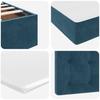 Ottoman Bed with Mattress & LEDs Dark Blue 90 X 190 Cm Velvet
