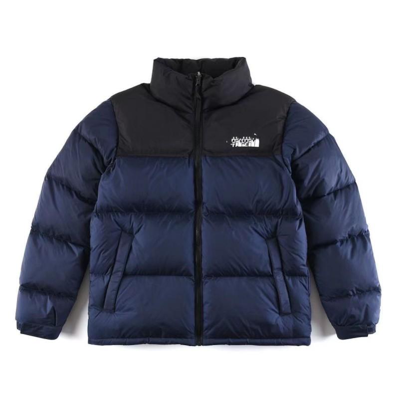 Winter Embroidered Cotton Puffer Jacket Men Women Casual Warm Loose Fit Stand Collar Zip Up Coat