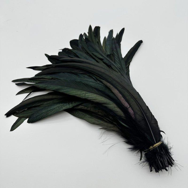 Natural  50pcs Rooster Tail Feather  Plumes 25-45CM 10-18inch Beige DIY Dyed Cock Tail Clothing Accessories Jewelry Performance