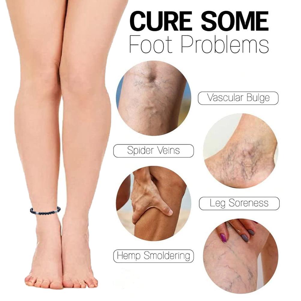 3 Pack Anti Swelling Black Obsidian Anklets Body Slimming Magnetic Black Obsidian Anklet for Women Men Gifts