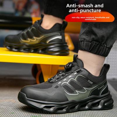 Men's Steel Toe Summer Work Shoes: Anti-Smash, Anti-Puncture, Non-Slip, Breathable, Lightweight, Wear-Resistant.