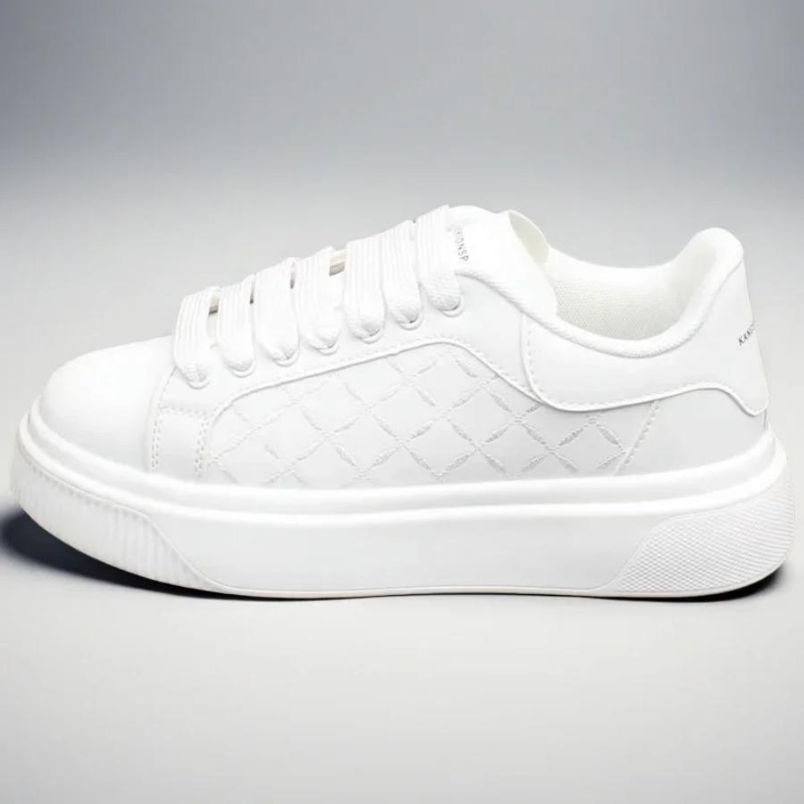 Herrskor Vita Skor Inuti Höjande Par Brädskor med Tjock Sula Läder Casual Sportskor Student Skor