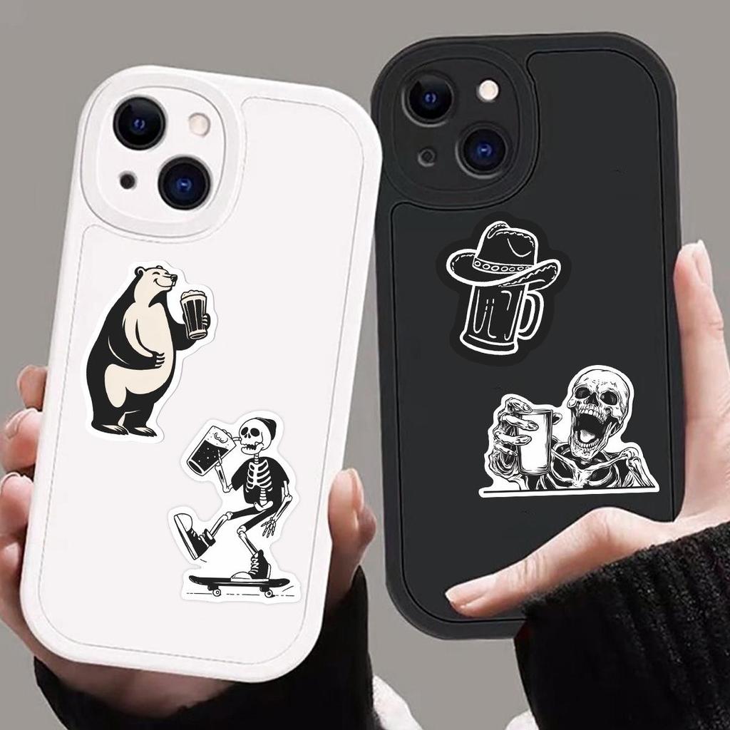 50pcs Beer-themed Graffiti Stickers for DIY Journals, Notebooks, Desktops, Cups & Suitcases.
