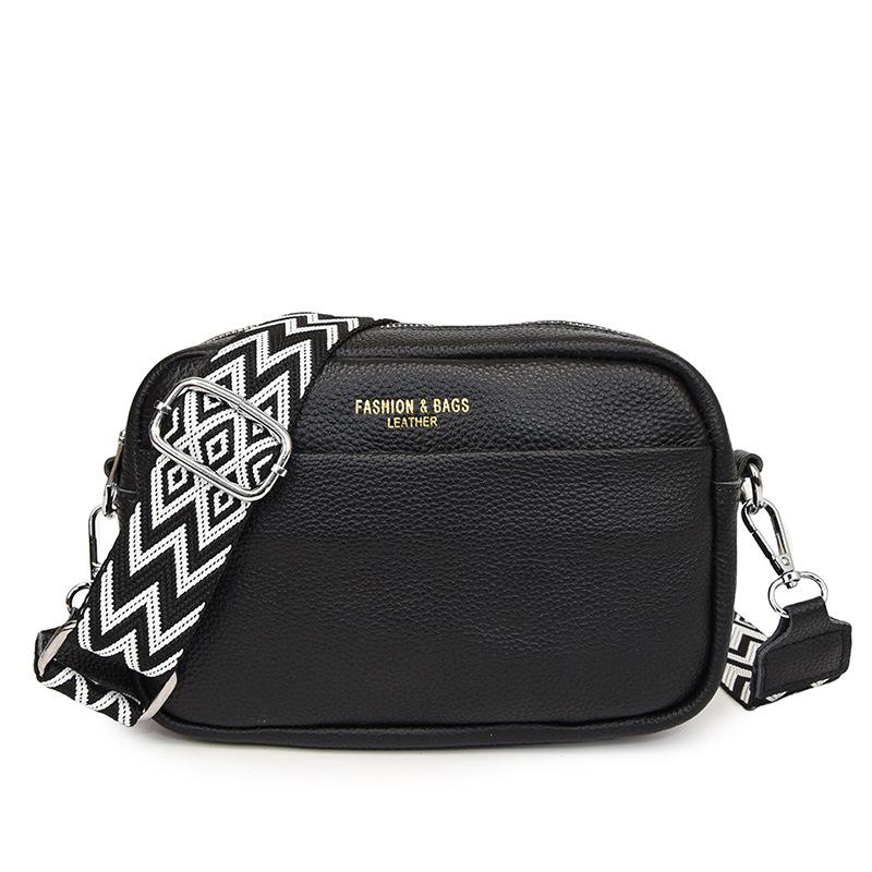 

Трендовая женская сумка кроссбоди из натуральной кожи - Простой, модный дизайн на одно плечо, маленькая квадратная чёрный