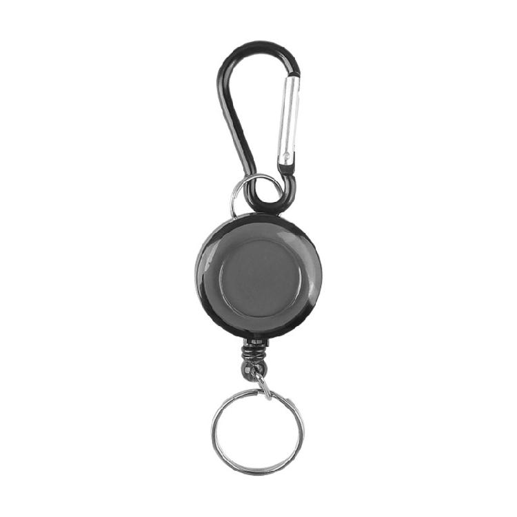 Retractable Keychain Badges Holder with 27.56inch Steel Retractable Cord Keychain Tool Steel Wire Rope Buckles Key Holder чёрный