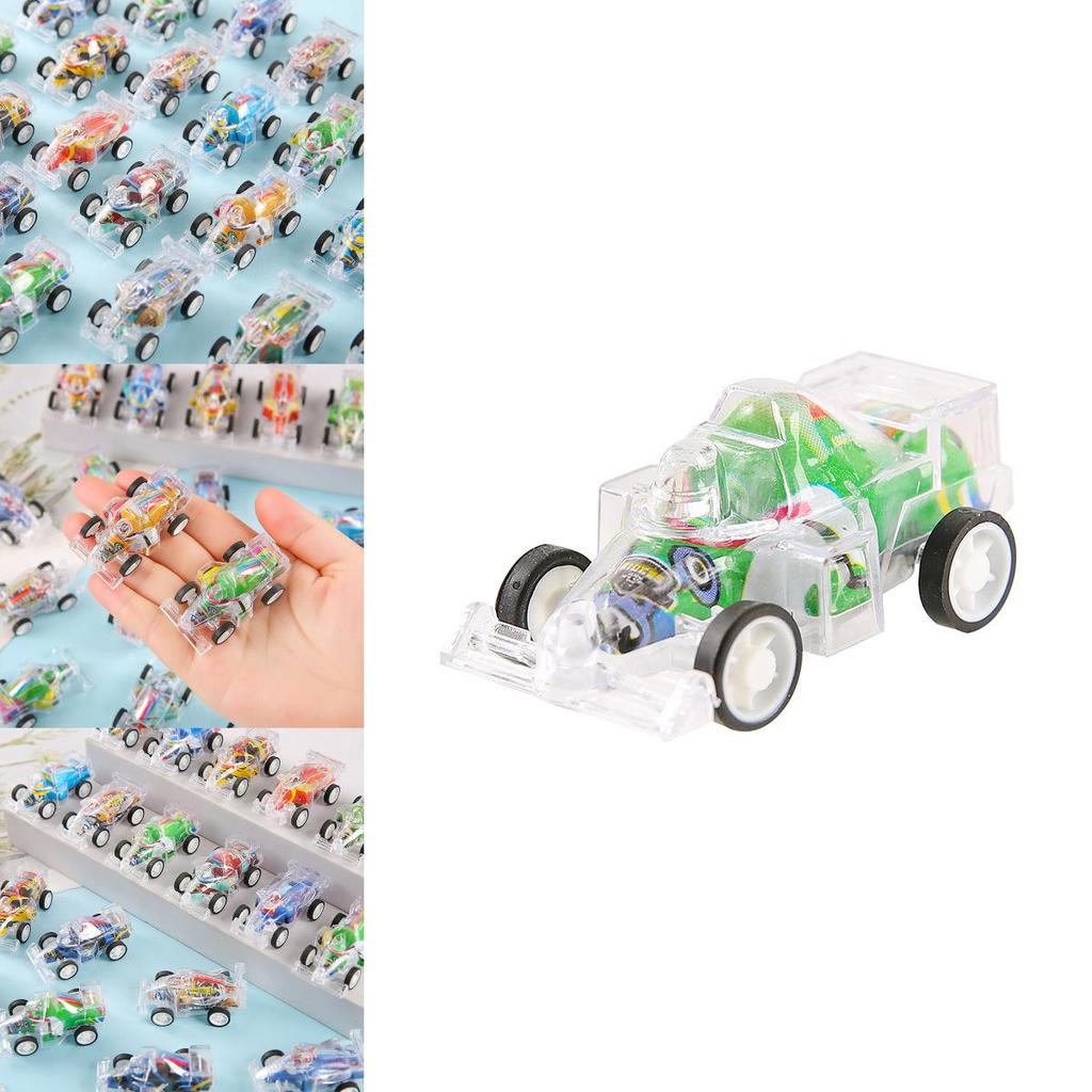 Simulation Mini Inertial Transparent Double Layer Graffiti Car Children Toy For Toddler Play