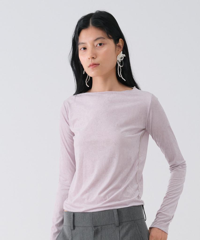 CENTAUR.KR Sheer Velvet Slim Tee_Light Purple