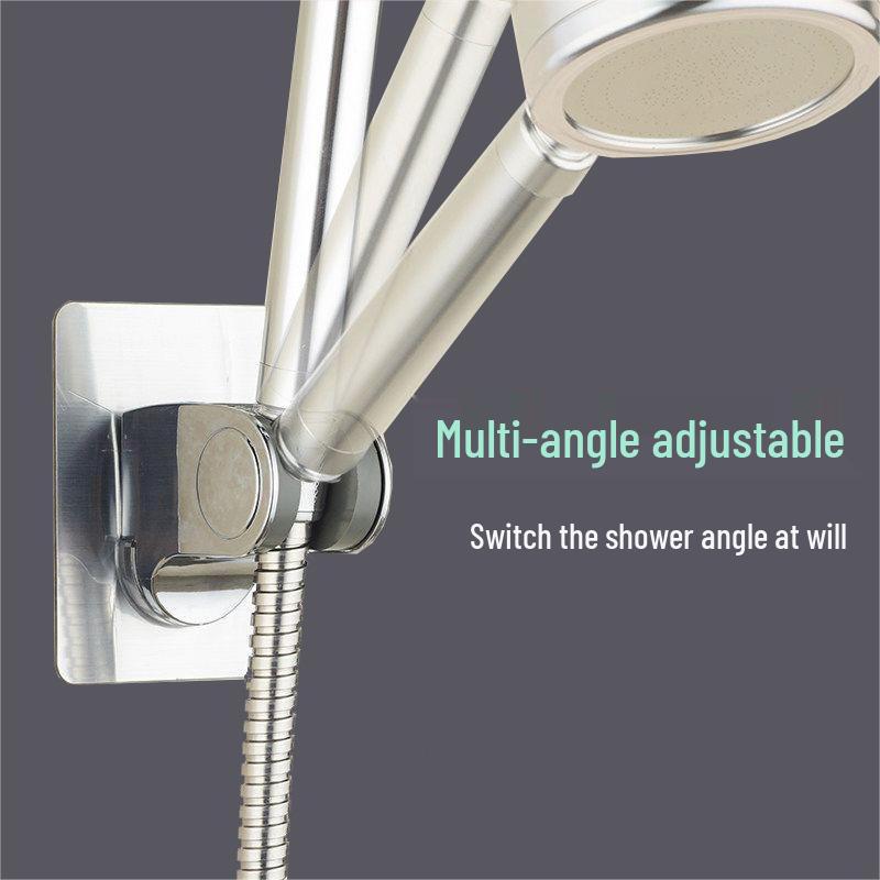 Universal No-Drill Shower Bracket: Handheld Spray Hose Rack with Fixed Exposed Mount