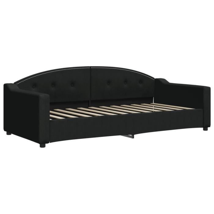 VidaXL Daybed with Mattress Black 90x200 Cm Fabric 3197514