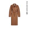ELLASSAY Women's Autumn Double-Breasted Wool Blend Coat
