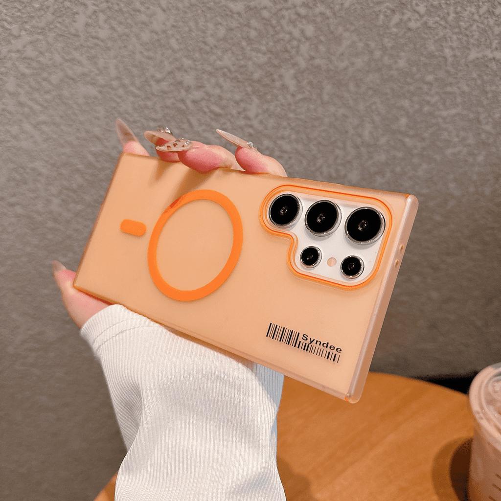 Soft Yarn Magnetic Suction Suitable for Samsung S25 Ultra Mobile Phone Case Skin Matte S24fe Semi Transparent Simple and Advanced S23 Shell