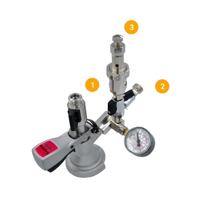 Tête de fut robinet pour remplir les fûts de bière KEG - ICH-ZAPFE.DE - Gris - Buse de remplissage KORB