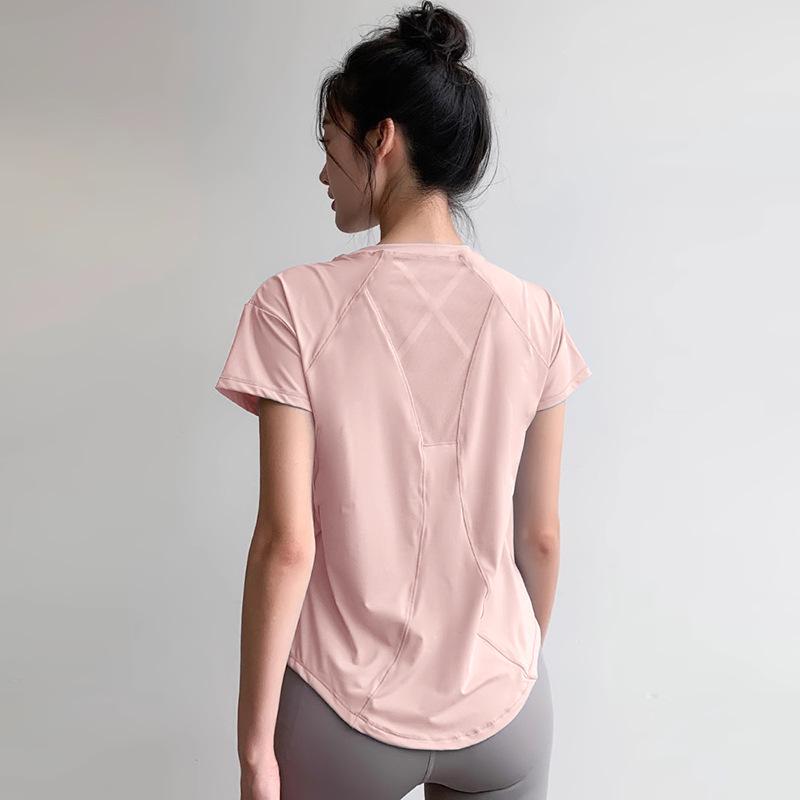 Women s Breathable Mesh Back Yoga T-Shirt - New 2026 Slimming Sports Top Medium