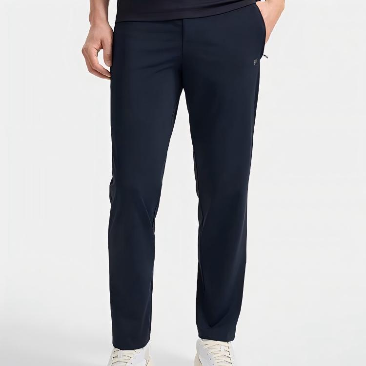 Fila 2023 Spring New Basic Simple Straight Leg Sports Casual Pants Knitted Sports Pants Men Bottoms Deep-Black F11M327603FBK