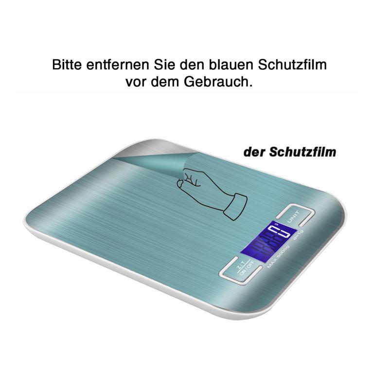 Electronic Digital Kitchen Scale LED Display 10kg 5kg/1g Stainless Steel Panel Scales Home Jewelry Food Snacks Weighing Tools