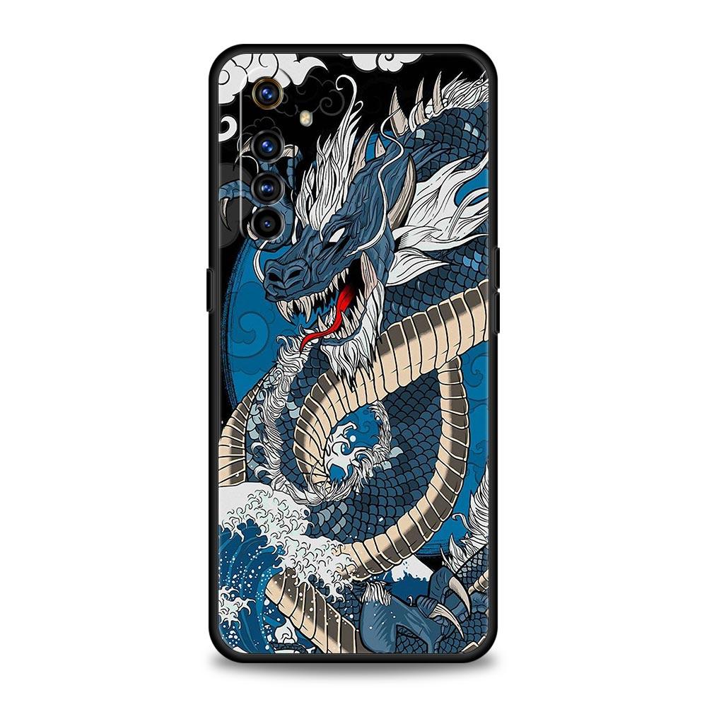 For Realme GT Neo 2 3 3T 5 Phone Case 12 11 5G 10 9 8 5G 7 6 GT5 GT3 GT2 Pro C21 C11 C25 C35 Cover Illusory Color Chinese Dragon
