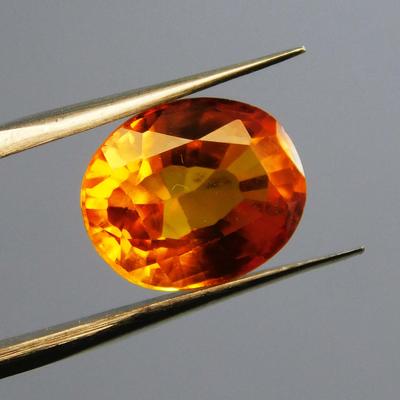Natural Orange Ceylon Sapphire 7.3ct Oval Cut Certified Loose Gemstone
