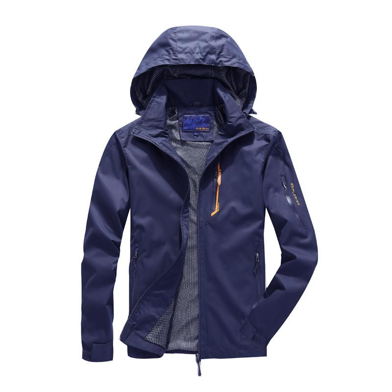 Men's Jacket Autumn New Casual Solid Color Hooded Jacket Youth Loose Large Size Sports Coat
