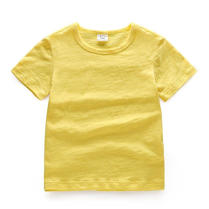 Slub Cotton Crew Neck Light Breathable Solid Color Ins Short Sleeve