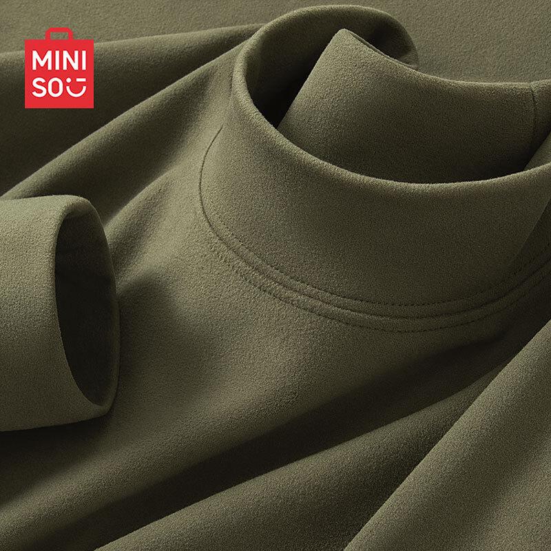 MINISO Men's Fleece Semi-High Collar Long-Sleeve Base Layer
