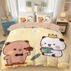 Bubu Dudu Print Cartoon Cute Bear Kawaii Christmas Duvet Cover Gift, Children Bedding Set Microfiber Polyester Duvet Cover Set