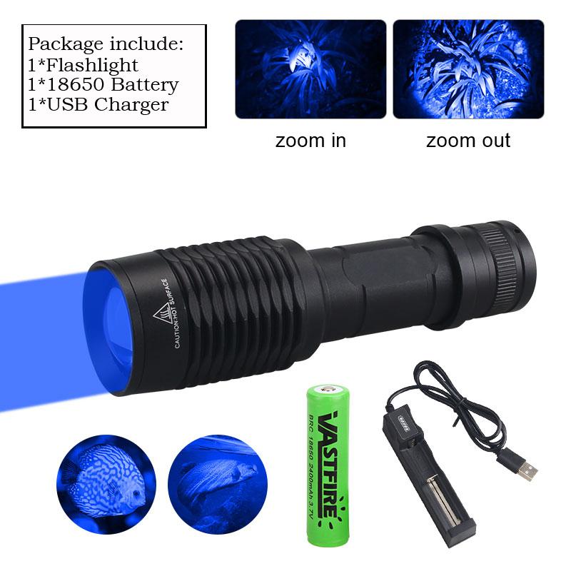 R5 LED Zoomable Flashlight Tactical Green/Red/Blue Torch 1 Gear  Outdoor Waterproof IP65 Night Hunting Fishing Lantern