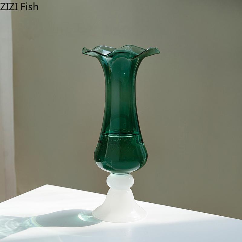 Blumenrand Glasvase Grüne Pflanzentöpfe Tischdekoration Blumenarrangement Hydroponik Blumenvase Raum Ästhetische Dekoration