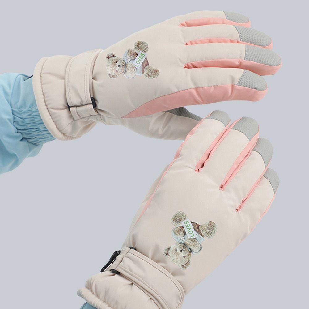 Warm Snow Gloves Waterproof Kids Winter Mittens Cute Children Ski Gloves  Mountaineering