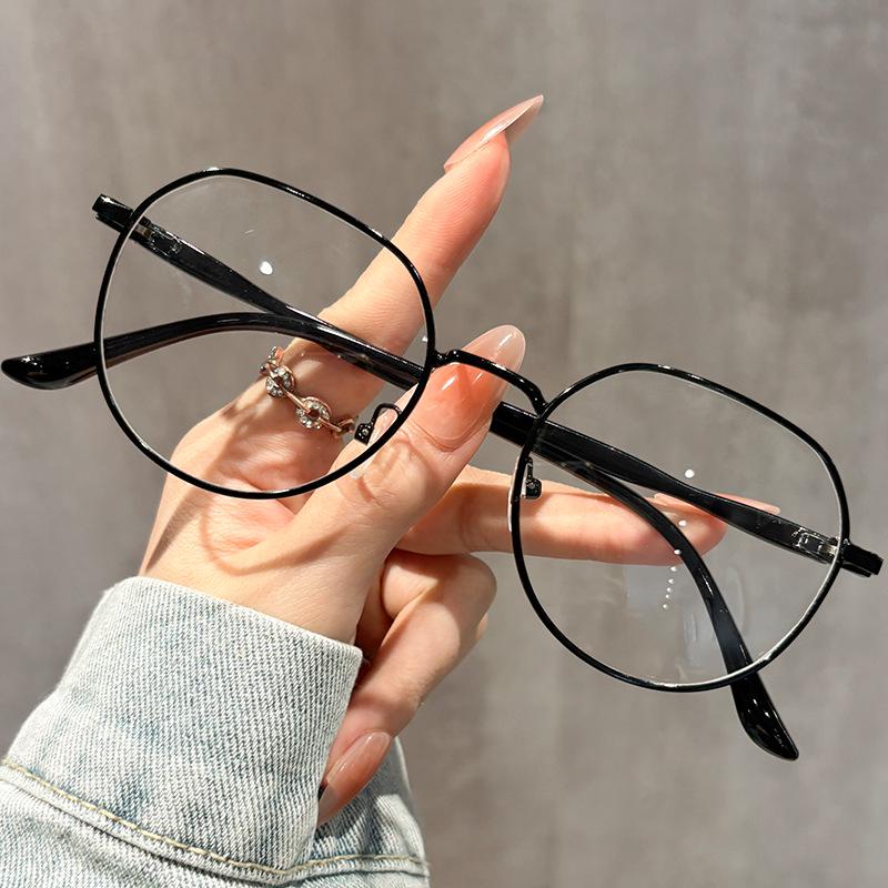 Retro Titanium Round Frame Glasses with Anti-Blue Light Lenses - Xiaohongshu Style for Influencers